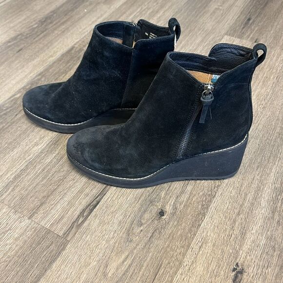 Söfft Emeline Black Waterproof Italian Suede Wedge Ankle Boot Size 10 - Picture 6 of 12